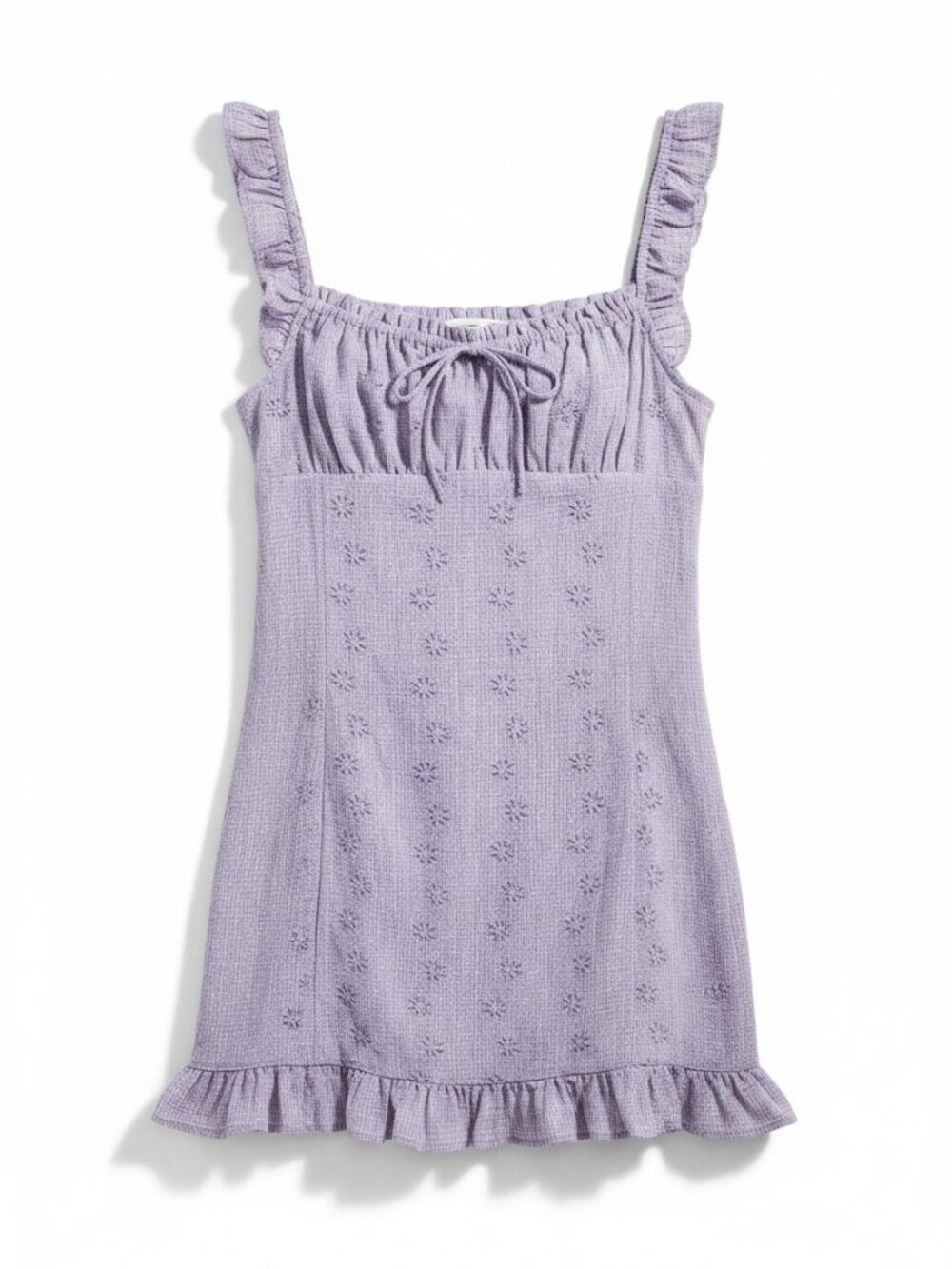 Lush Women Ruffled body-con style Lavender floral print mini dress size L